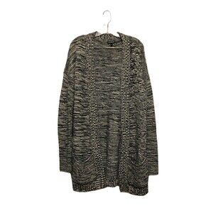 Express Cardigan Long Sleeves Gray Chunky Knit Open Sweater Oversize SP